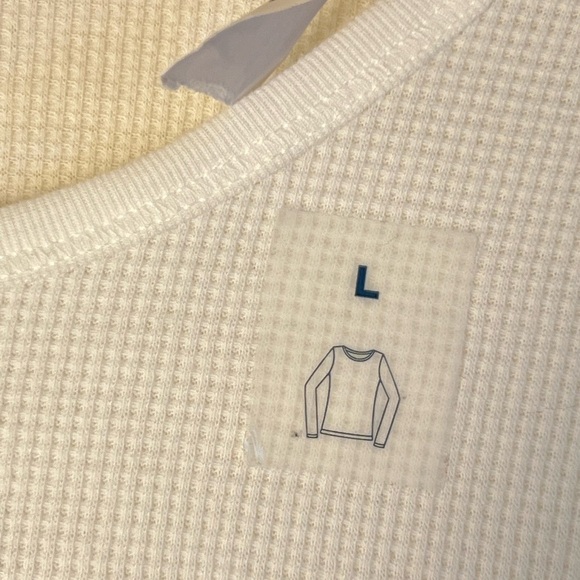 2/$25 Old Navy Womens Thermal White Long Sleeves Waffle Authentic Winter Plaid - Picture 5 of 7